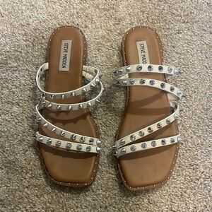 Steve Madden white studded sandals